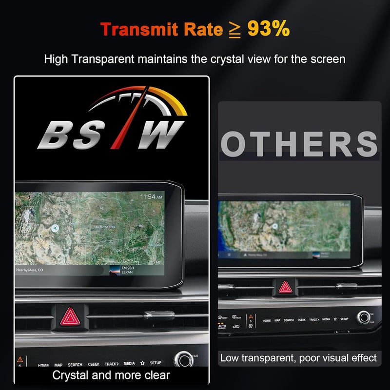 BSTW (4 قطع) واقي شاشة لسيارة كيا سورينتو 2025 لسيارة كيا سورينتو LX/S/X-Line EX/X-Pro SX Prestige بحجم 12.3 بوصة، فيلم حماية ناعم نانو خالي من الفقاعات - Image 5